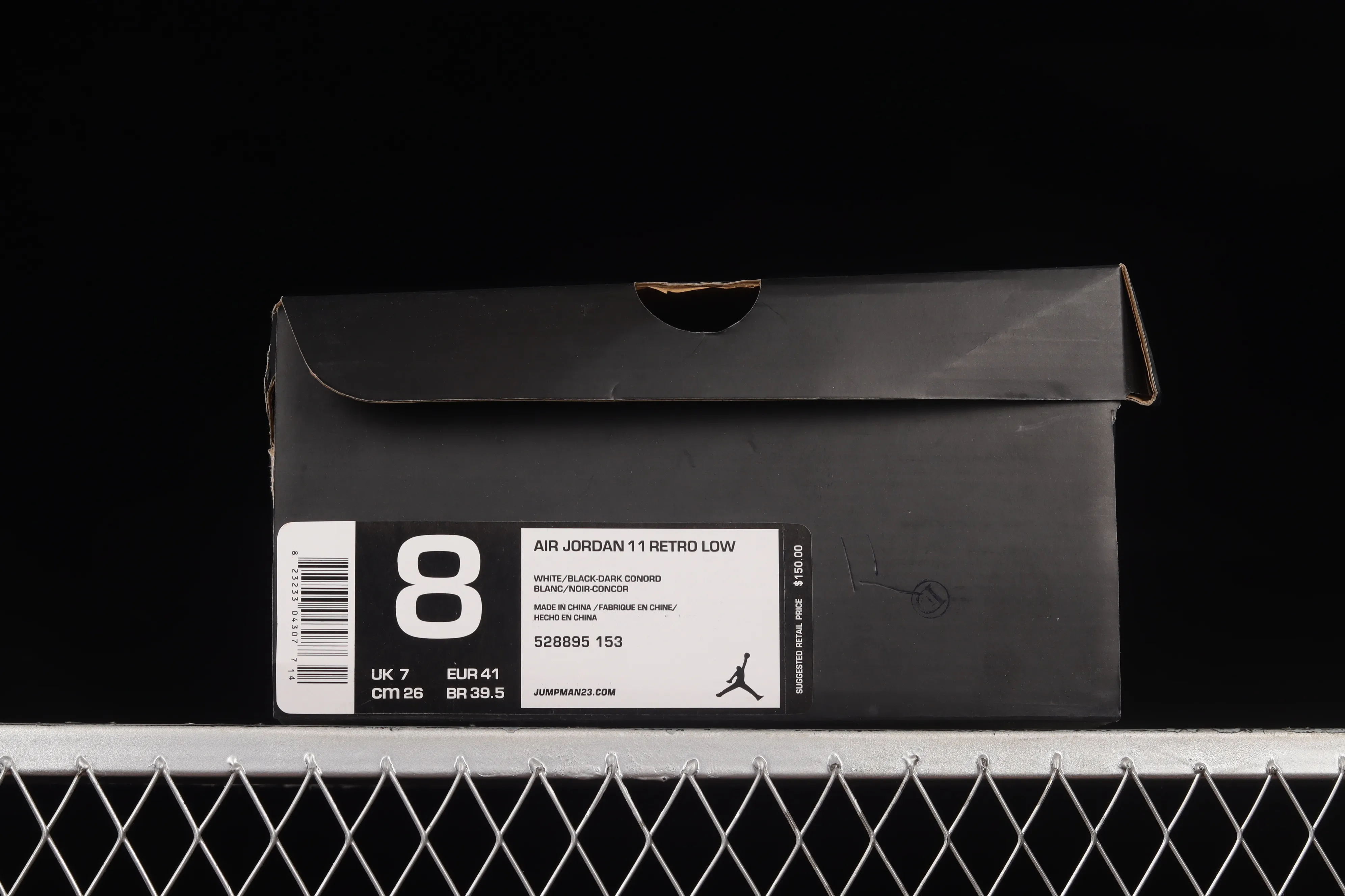 All categories Air Jordan Jordan series basketball shoes Air Jordan 11 F version Air Jordan 11 Low "Concord" AJ11 Kang buckle white black genuine carbon low-top basketball shoes 528895-153